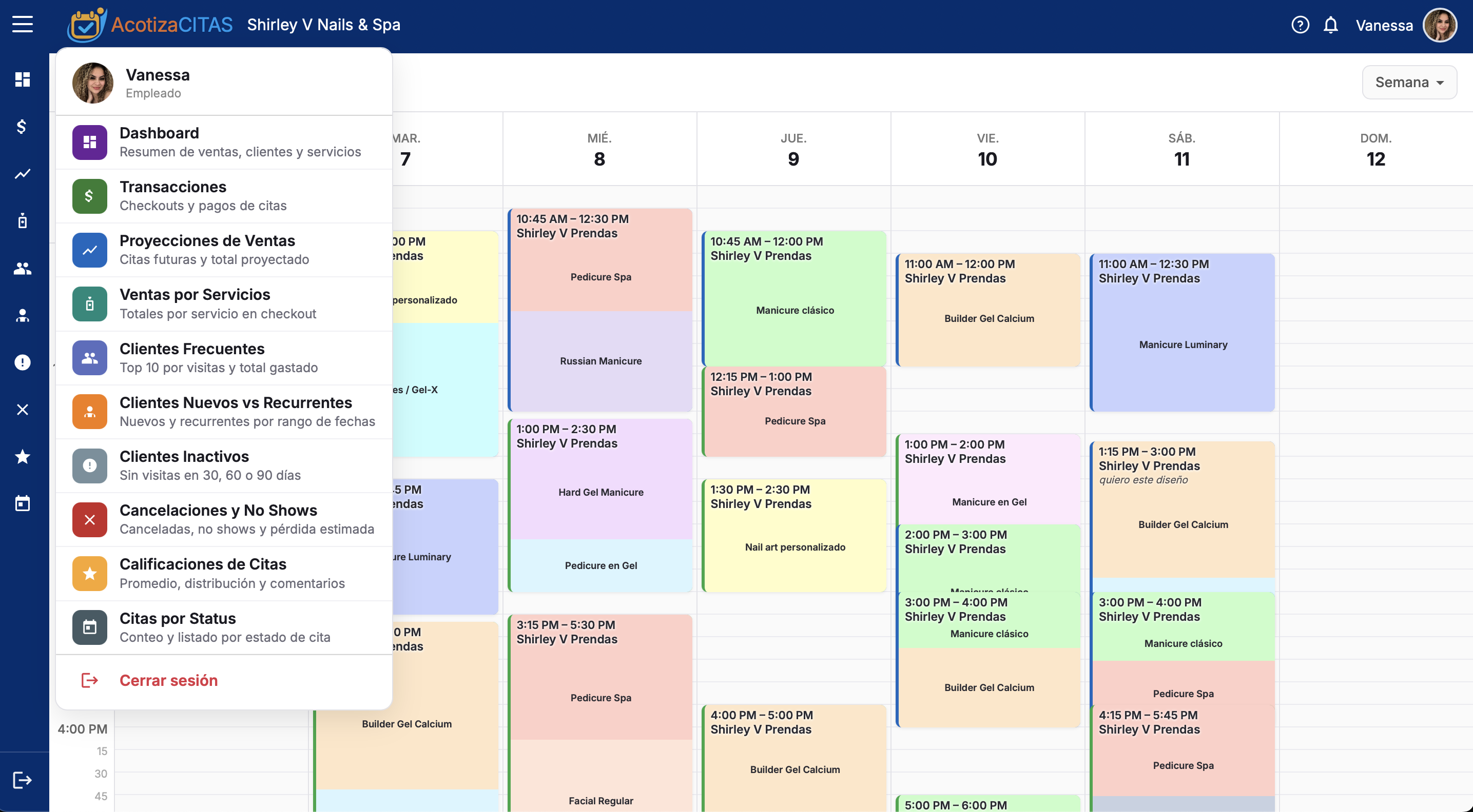 Calendario del equipo